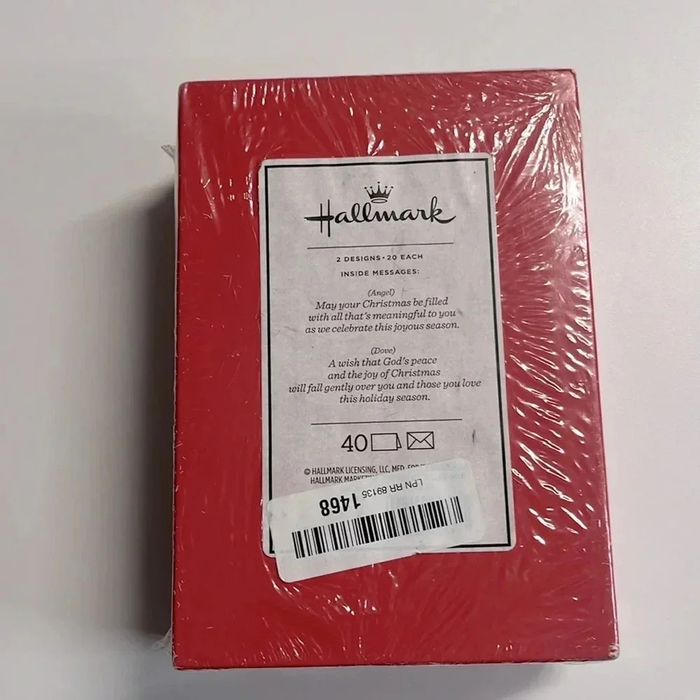 39 Hallmark Christmas cards 2 designs joy angel dove peace 39 envelopes stickers